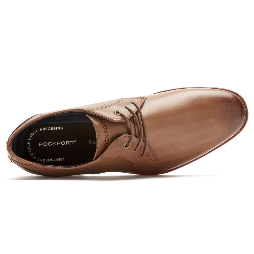 Rockport Singapore Mens Lace Up - Style Purpose Blucher Brown - DX5869214